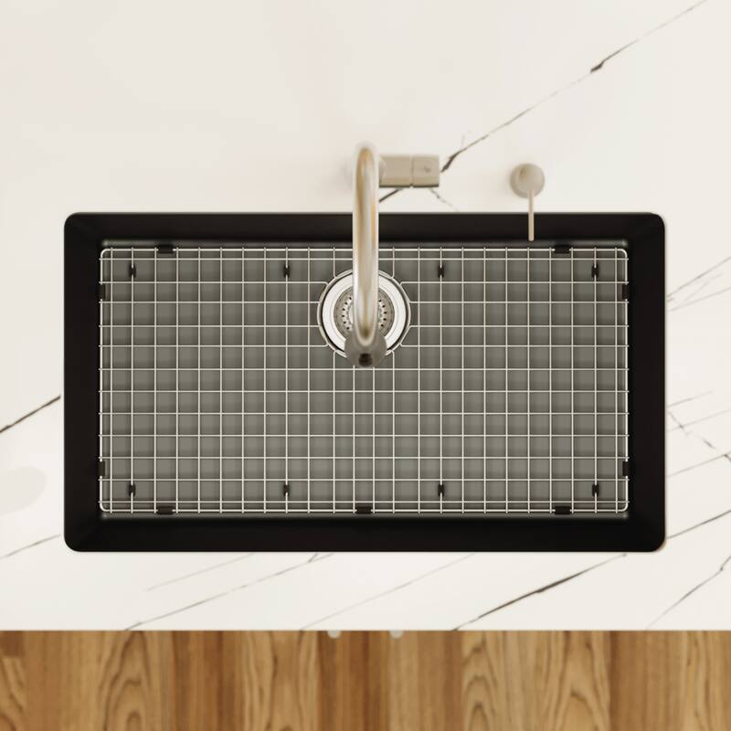 Karran Undermount 32.5 in. Large Single Bowl Quartz Kitchen Sink Kit