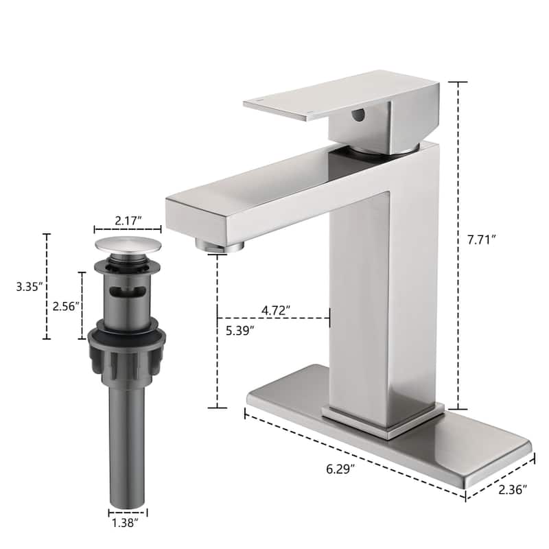 Single Hole Faucet with Deck Bathroom Sink