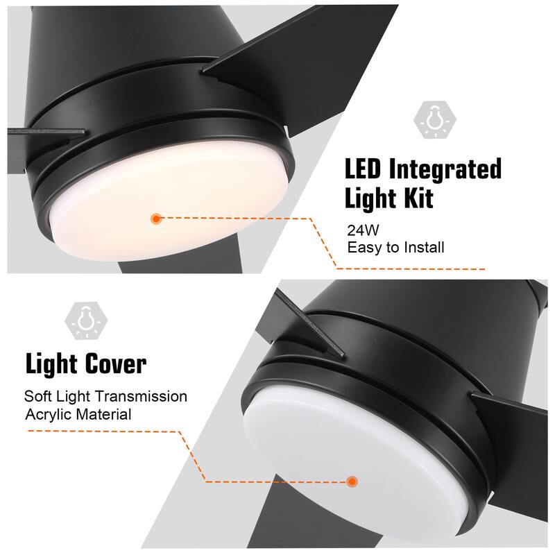 Low Profile Ceiling Fan with Light
