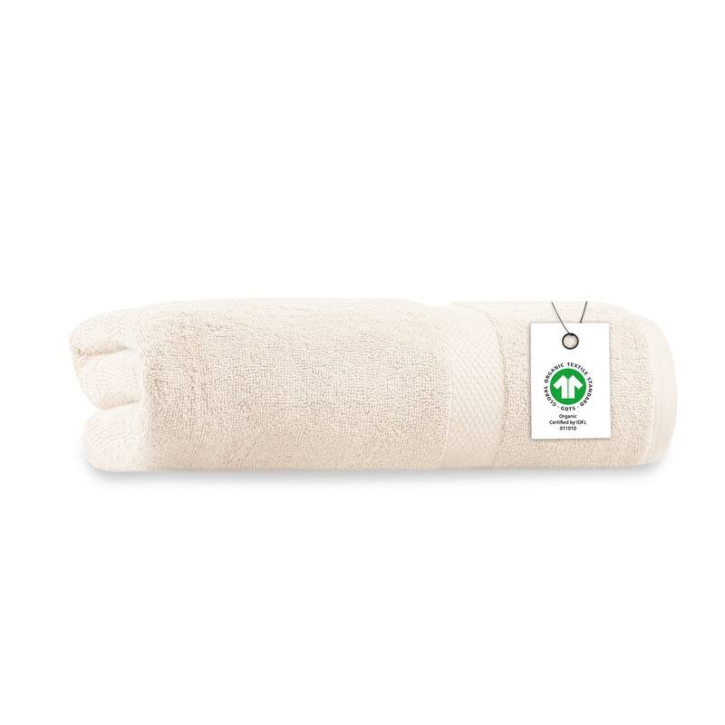 Delara Organic Cotton Luxuriously Plush Bath Sheet | GOTS & OEKO-TEX Certified | 650 GSM Long Staple - Ivory