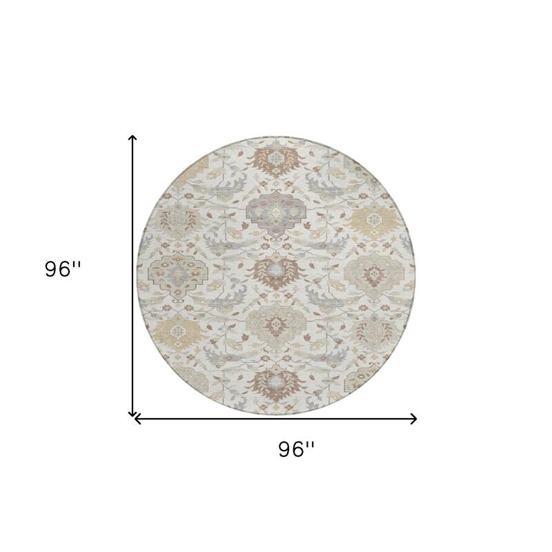 HomeRoots Damask Traditional Rectangle Outdoor Rug