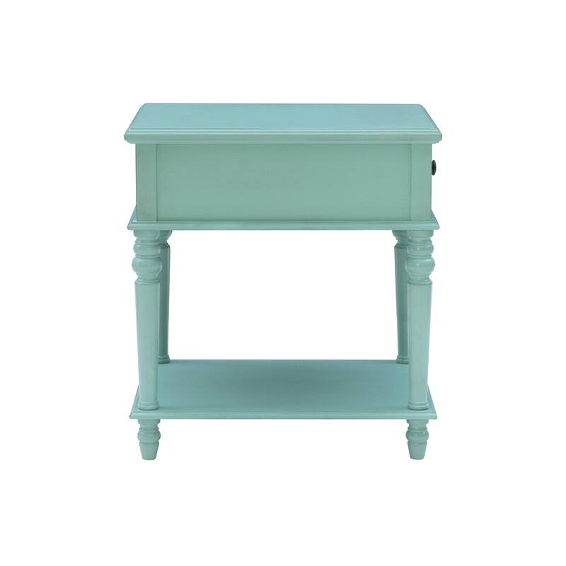 Linon Jowin Classic Wood Side Table with Storage