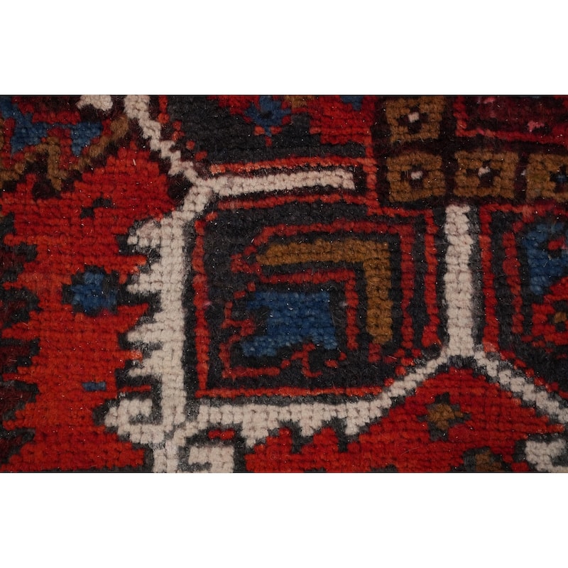 Hand Knotted Oriental 100% Wool Carpet Traditional Medallion Red Heriz Area Rug - 11' 4'' X 8' 8''