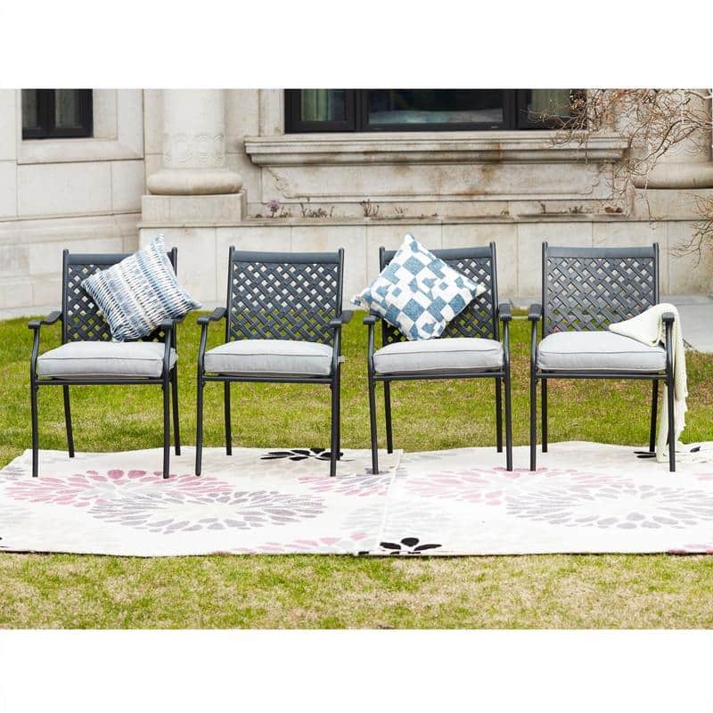 Patio Festival Outdoor Metal Dining Chair (Set of 4)
