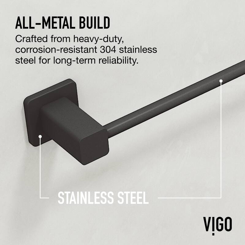 VIGO Meridian 4-Piece Bathroom Hardware Accessory Set with 24 in. Towel Bar, Toilet Paper Holder, Hand Towel Holder, Hook