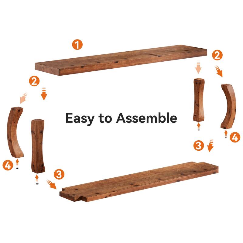 59.06" Solid Wood Dining Bench for Dining Room, Kitchen