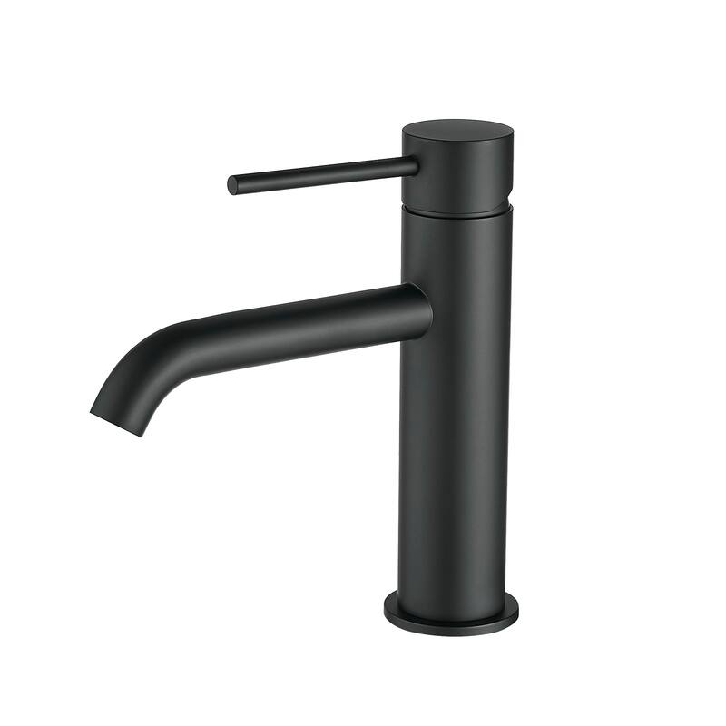 Single-Handle Deck-Mounted Bathroom Sink Faucet - Black