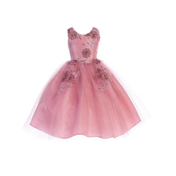 dusty rose junior bridesmaid dress