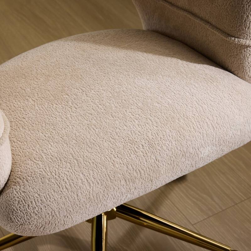 22.64 Inch Velvet Ring Backrest Swivel Office Chair