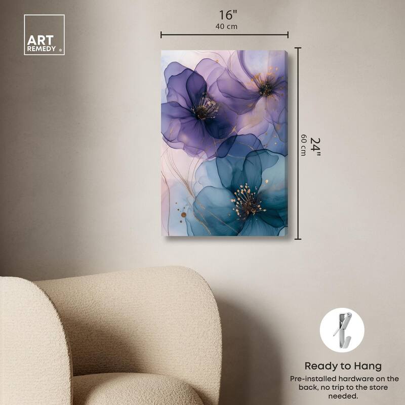 Gilded Cyanescence II Canvas by Art Remedy, Gallery Wrapped