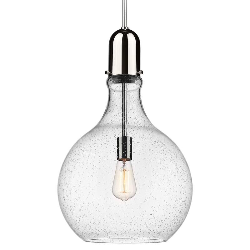 Innovations Lighting 492-1S-23-14 Amherst Pendant Amherst 14" Wide - Polished Nickel / Seedy