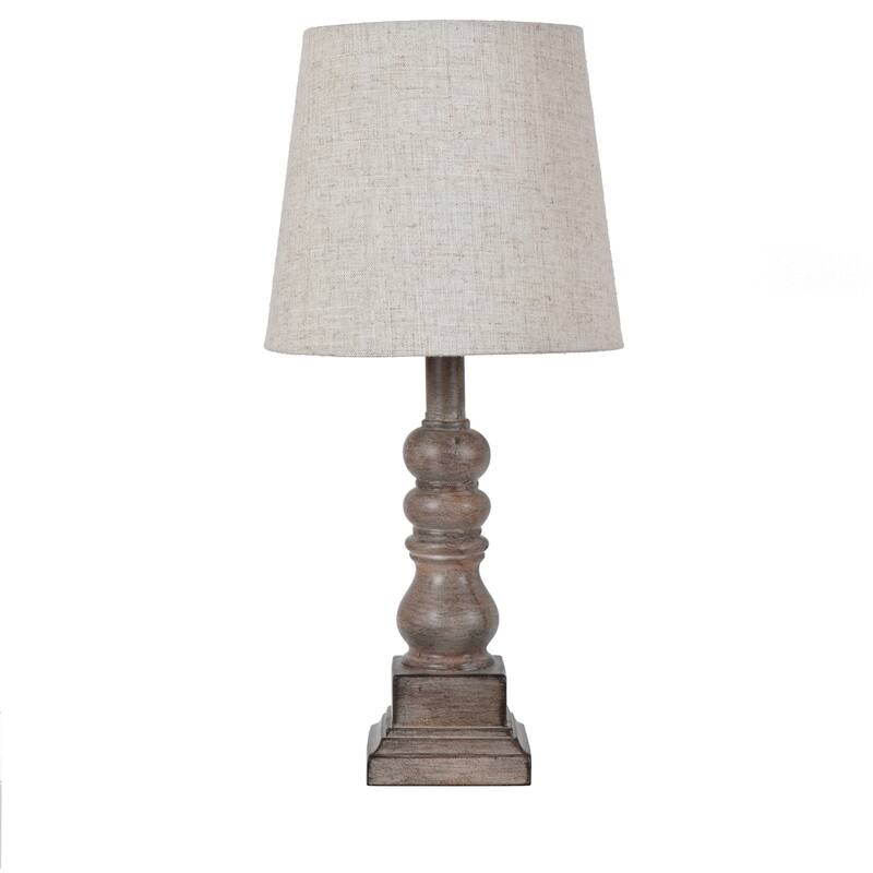 Conrad 18.5" Distressed Brown Resin Table Lamp - 18.5"H x 9"Rnd