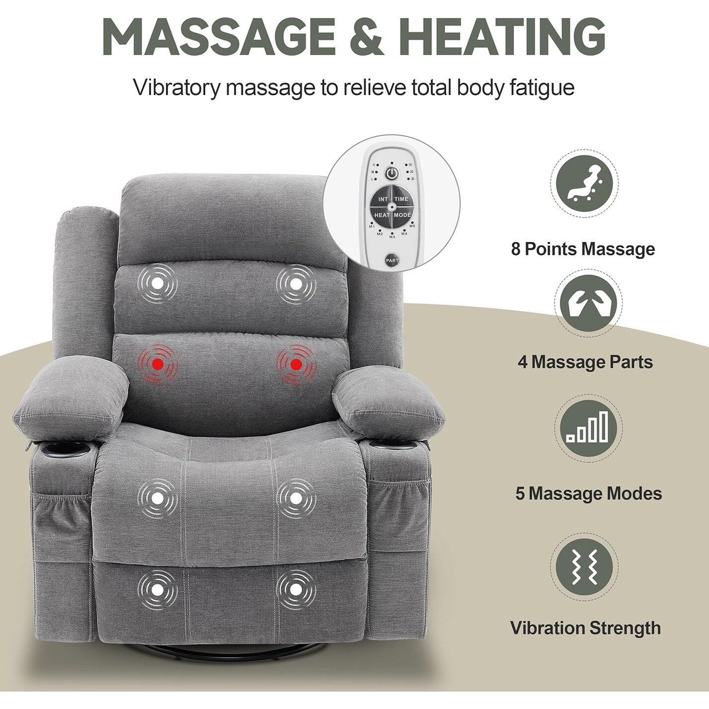 Lazy Boy 360° Swivel Recliner Chairs Oversized Recliner Single