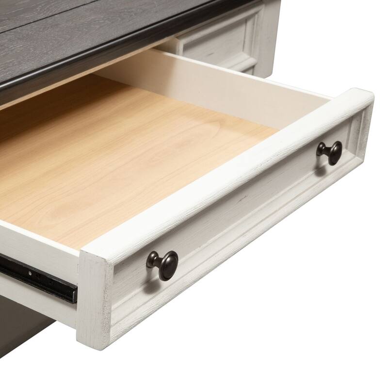 Allyson Park Wirebrushed White & Charcoal Rectangular Cocktail Table