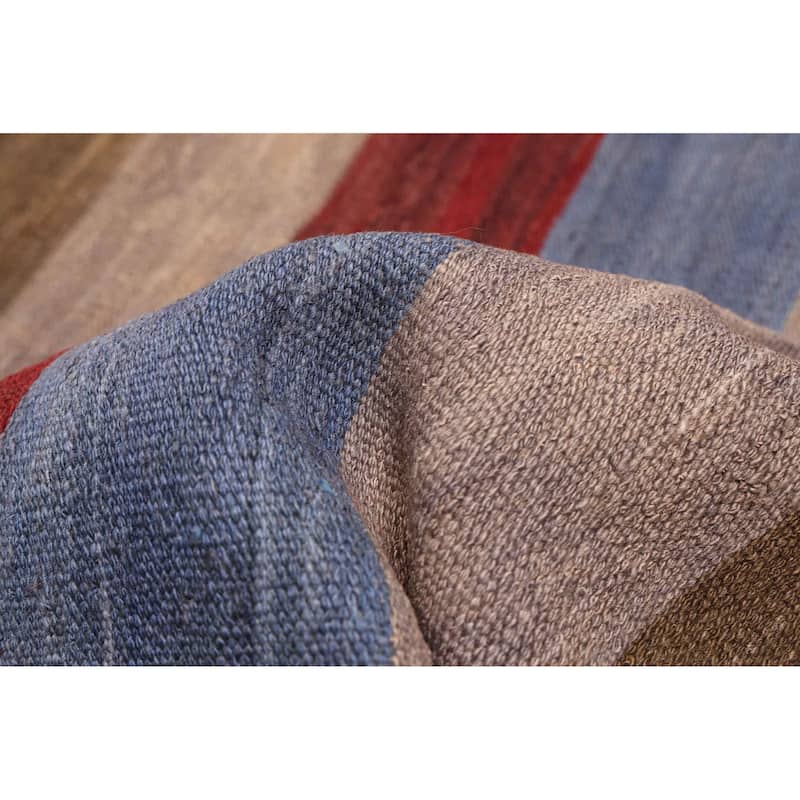 ECARPETGALLERY Flat-Weave Boho Multi Color Wool Kilim - 6'5 x 8'8