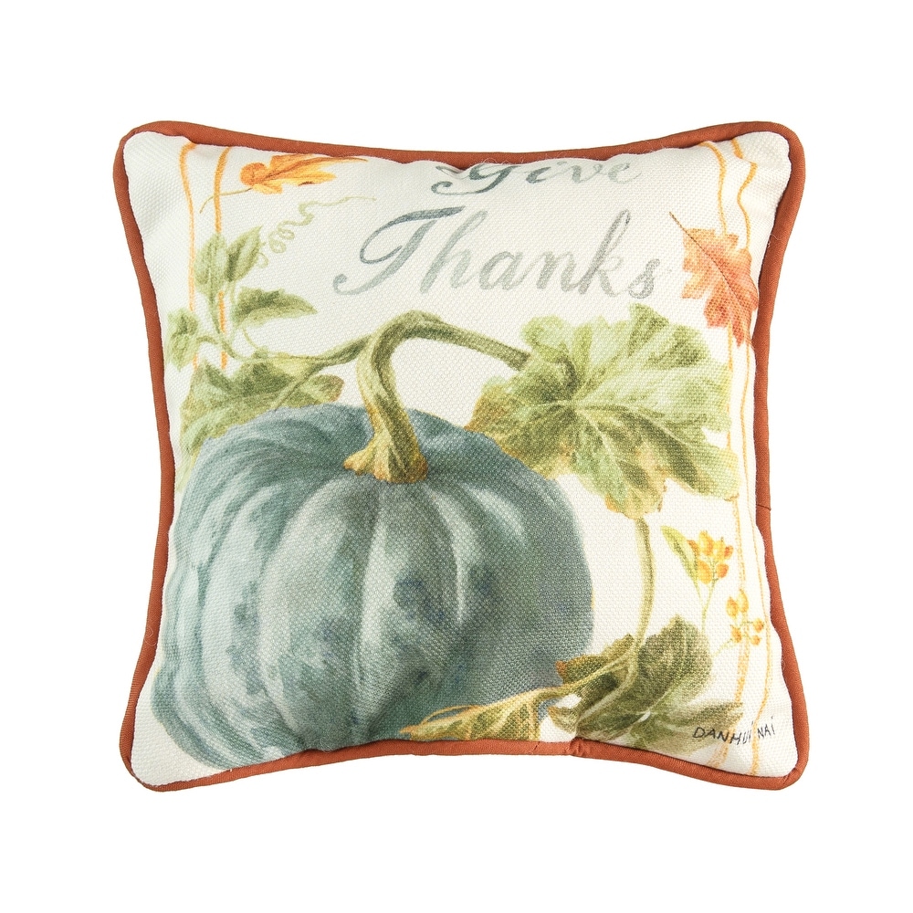 So Thankful Cream Pumpkin PIllow 8x8