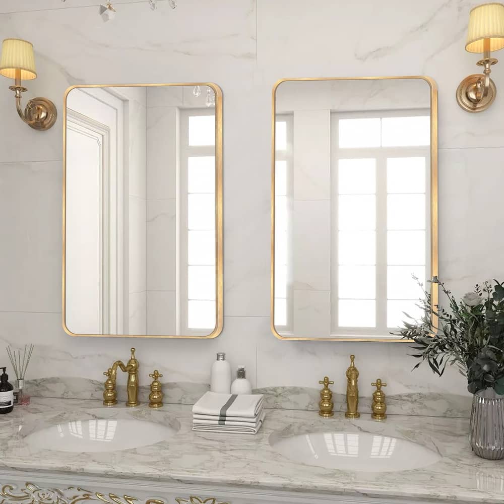 2 Pack Bathroom Rectangle Mirror Wall Mounted