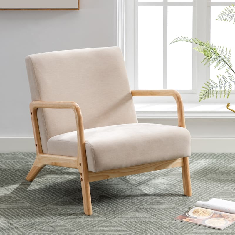 Lounge Accent Chair with Solid Wood Frame