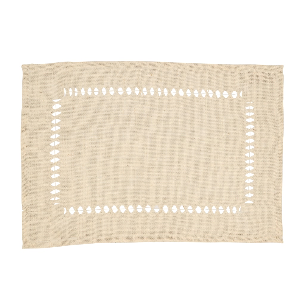 Earthy Elegance Jute Hemstitch Placemat (Set of 4)
