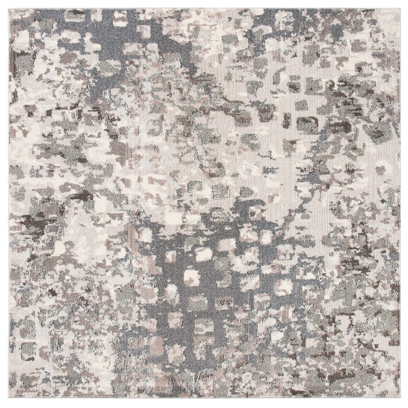 SAFAVIEH Madison Gudlin Modern Abstract Watercolor Rug - 6'7" x 6'7" Square - Grey/Beige - Square