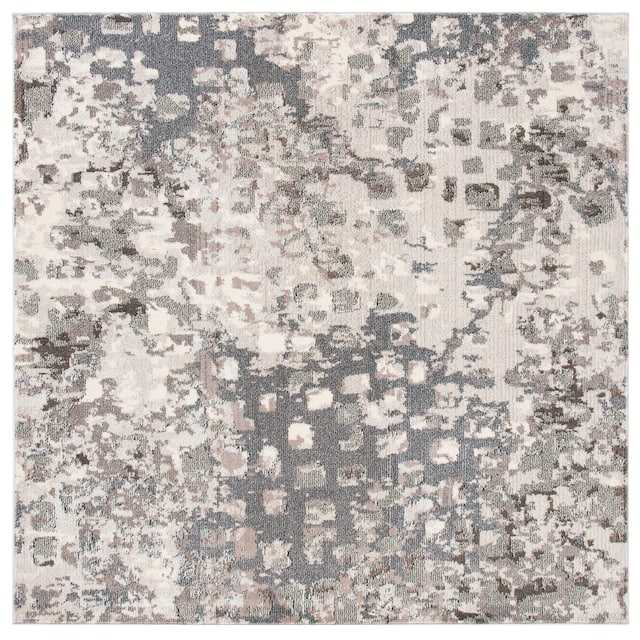 SAFAVIEH Madison Gudlin Modern Abstract Watercolor Rug - 3' x 3' Square - Grey/Beige