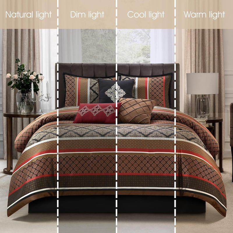 Nanshing Jensen 7 Piece Jacquard Geometric Comforter Set