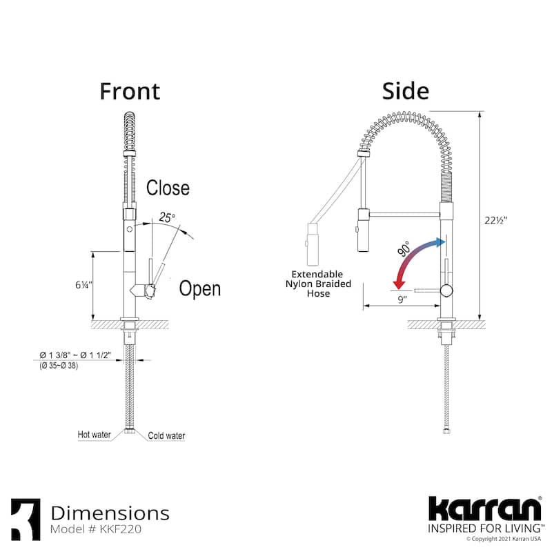 Karran Bluffton Single-Handle Pull-Down Sprayer Kitchen Faucet with Matching Soap Dispenser