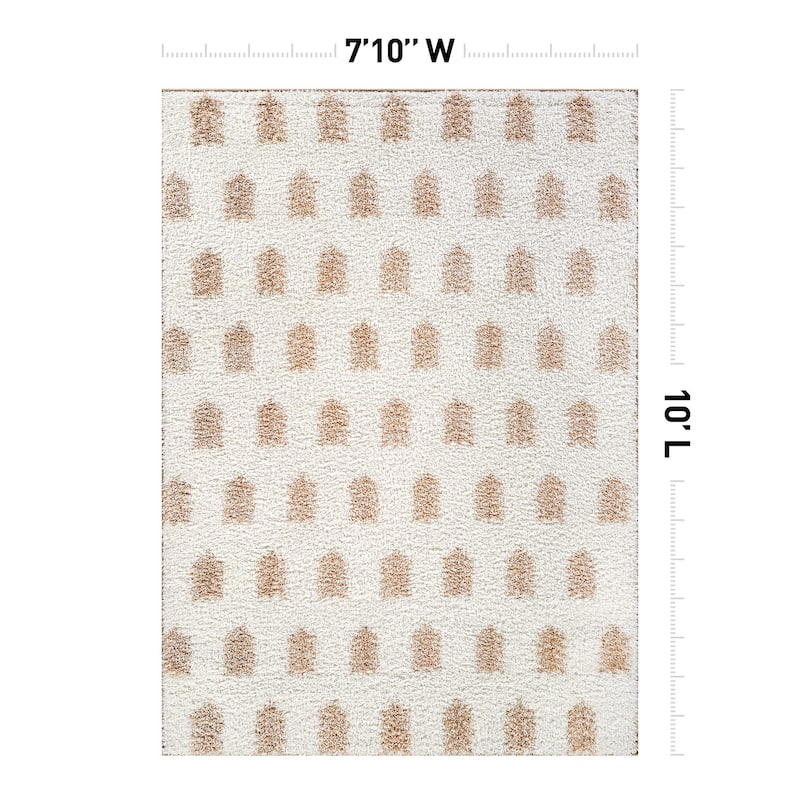 Scandinavian Arrow Shag Rug - Modern Look - Anthracite Dark Gray - Easy Maintenance