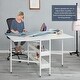 Height Adjustable Craft Table with Storage Shelves, Mobile Folding ...