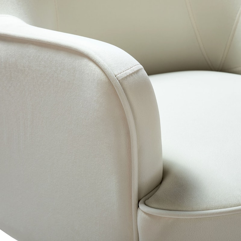 Marina Modern Velvet Accent Chair with Golden Legs Set of 2 by HULALA HOME