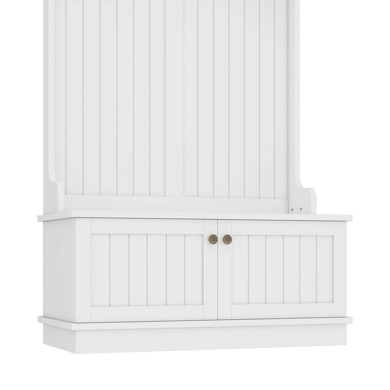 Hall Tree with Storage Shoe Bench for Entryway - 4-in-1 Coat Rack Design with Hooks
