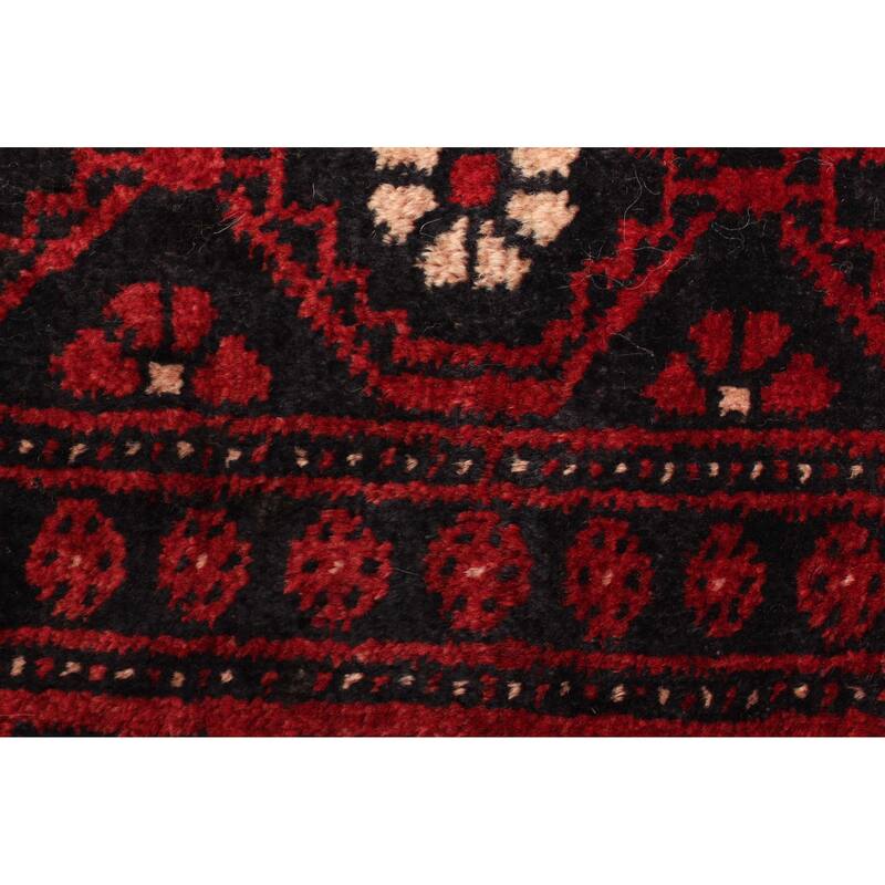 ECARPETGALLERY Hand-knotted Baluch Dark Brown Wool Rug - 2'8 x 5'5