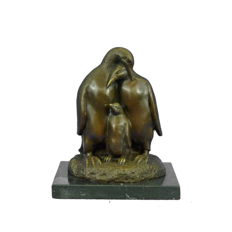Antarctic Spring Penguins Bronze Sculpture Art Deco Figurine Art Statue Figure