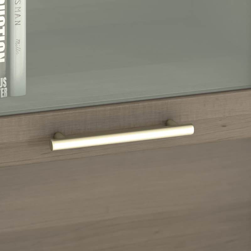 Bush Furniture Somerset Ash Gray 60W Hutch for L Shaped Desk - 59.09"L x 12.50"W x 35.69"H