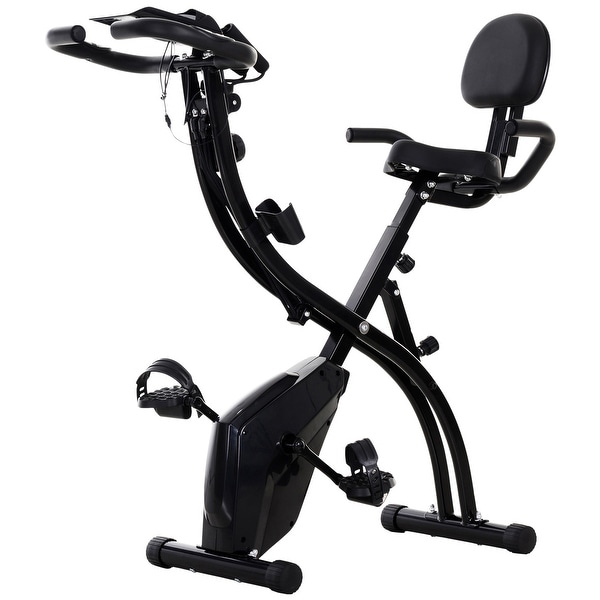SlimCycle Adjustable Exercise Recumbent 2-In-1 Fitness Bike LCD Digital Display 