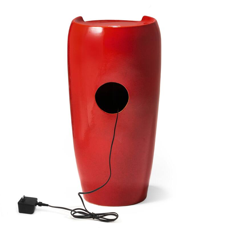 Glitzhome 30"H Oversized LED Ceramic Fountain