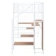 preview thumbnail 8 of 18, Twin Size Metal Loft Bed with Desk and Metal Grid, Stylish Metal Frame Bed with Lateral Storage Ladder and Wardrobe