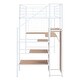 preview thumbnail 8 of 18, White Twin Metal Loft Bed with Wardrobe & Desk
