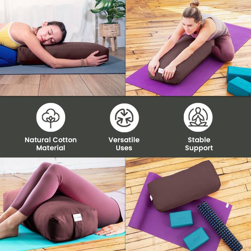 Sol Living Rectangular Yoga Bolster Meditation Cushion - Cotton - 26" x 8" x 5"