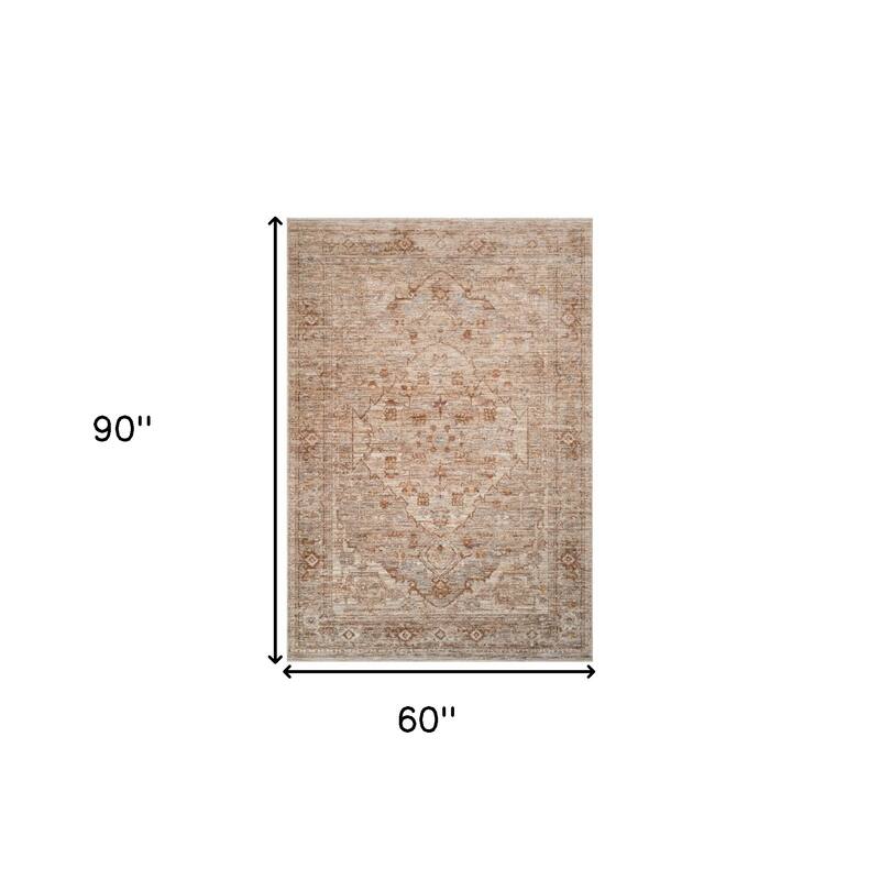 HomeRoots Floral Medallion Traditional Rectangle Area Rug