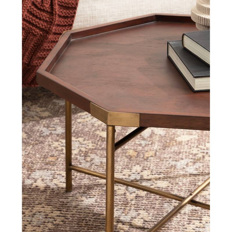 Kate and Laurel Occonor Octagon Wood Coffee Table
