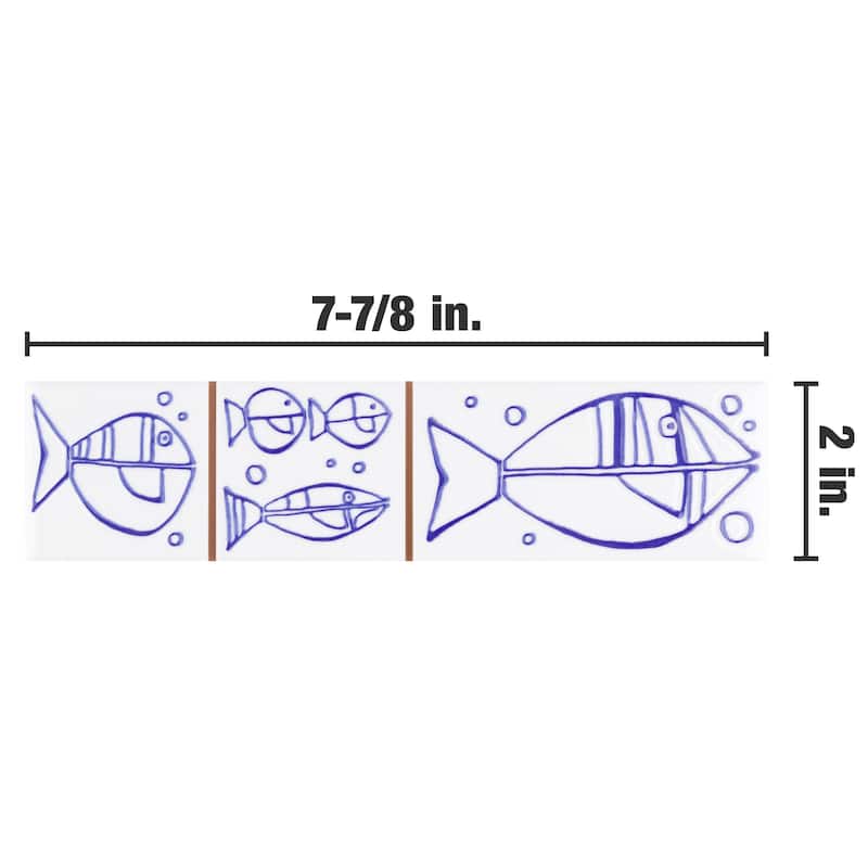 Merola Tile Captain Aquatico White 2" x 7-7/8" Ceramic Wall Trim - (1 Tile)