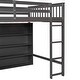 preview thumbnail 11 of 12, Full Size Loft Bed with Open Storage Shelves and Built-in Ladder, Gray