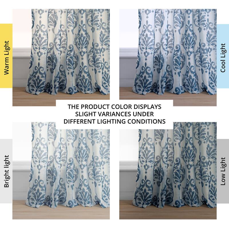 Exclusive Fabrics Fresco Printed Faux Linen Sheer Curtain (1 Panel)