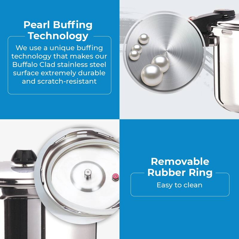 8 Qt Stainless Steel Pressure Cooker, Small Canning Pot with Lid, Easy