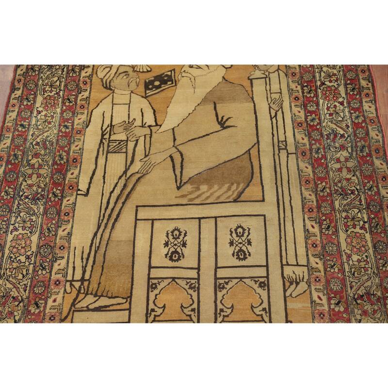 Pre-1900 Antique Vegetable Dye Kerman Persian Wool Carpet - 4'0" x 6'7"
