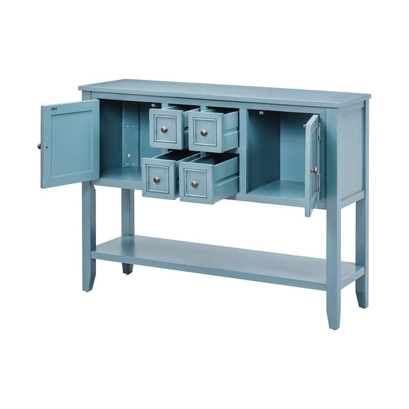 46 "W Modern Vintage Storage Dresser with Four Small Drawers and Bottom Shelf