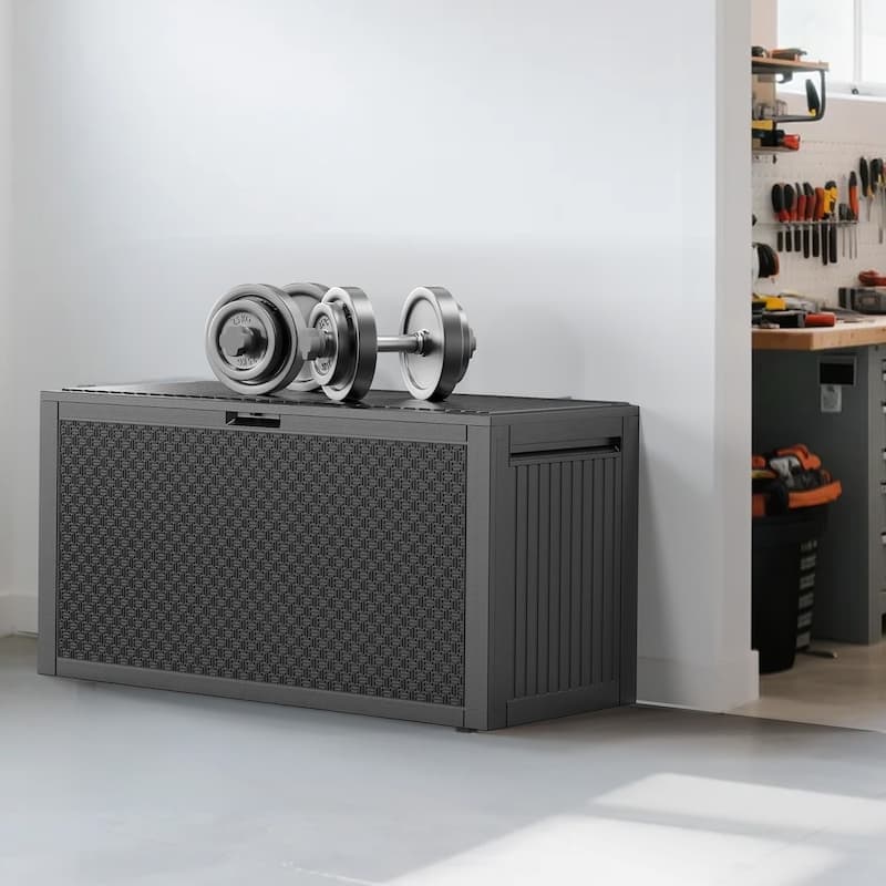 Lockable Outdoor Garden Storage Box for Cushions, Toys and Tools - 45.67x 19.49 x 23.23 Inches