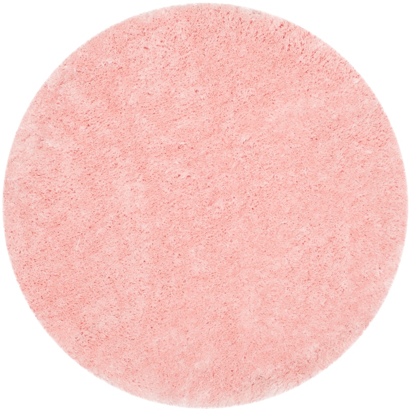 SAFAVIEH Handmade Arctic Shag Guenevere 3-inch Extra Thick Rug - 5' x 5' Round - Pink