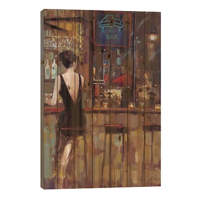 Piano Bar Print On Wood by Ruane Manning - Multi-Color